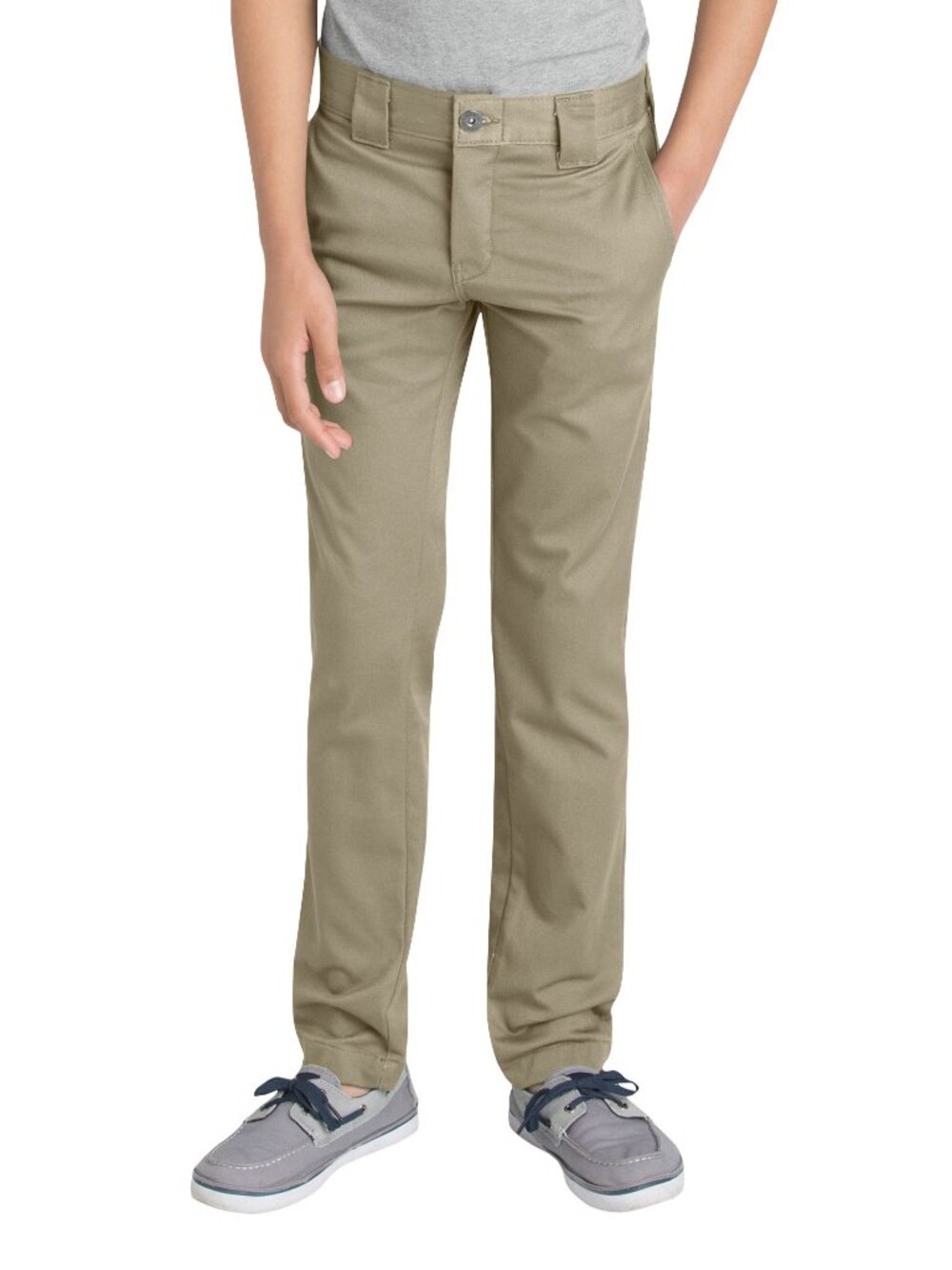 Big Boy's Dickies Skinny Fit Straight Leg Twill Pants - Khaki - 20 - NWT
